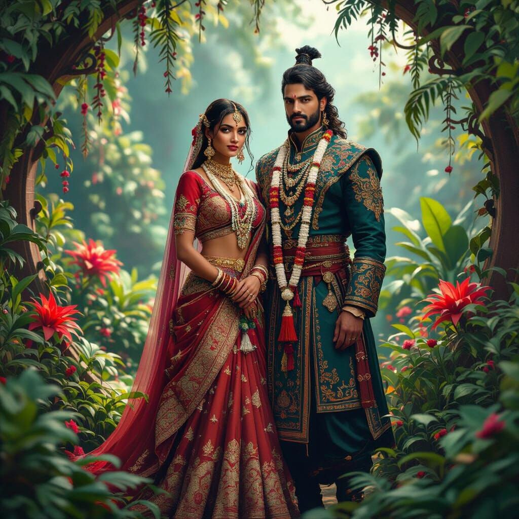 Couple in Traditional Dress: Fantasy Concept Art