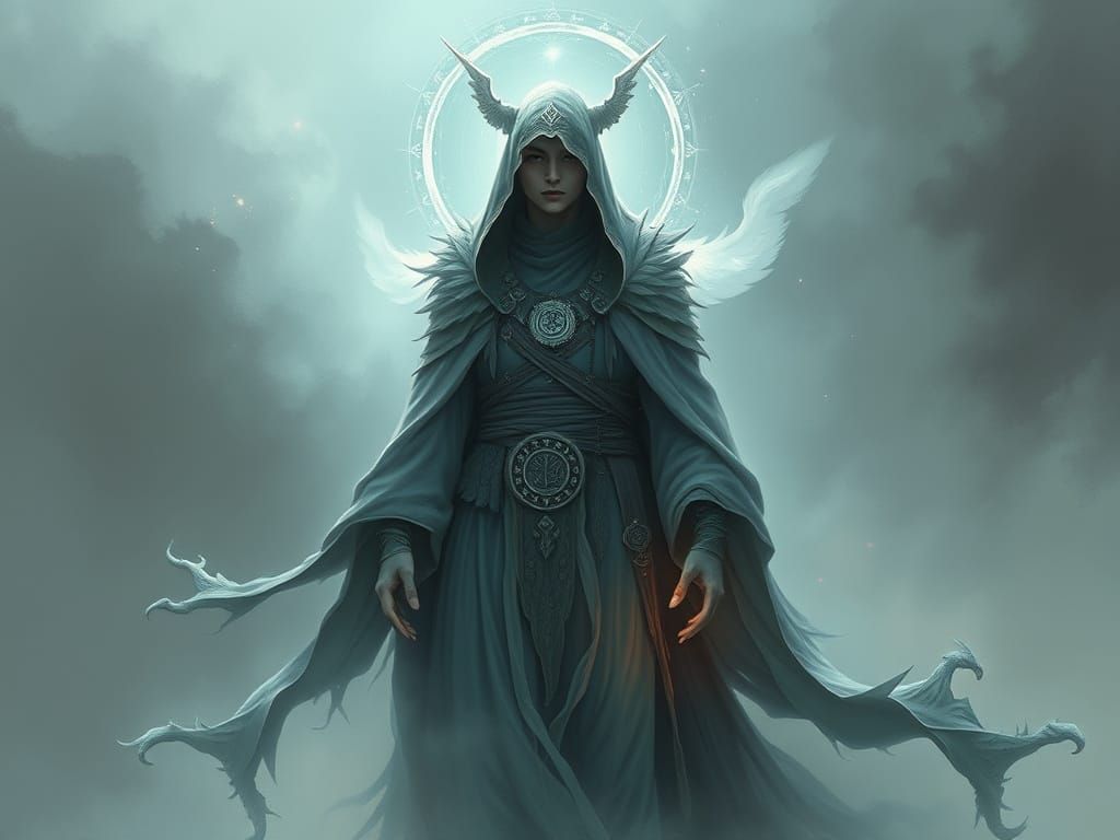 Ethereal Shaman in Dreamy, Otherworldly Style