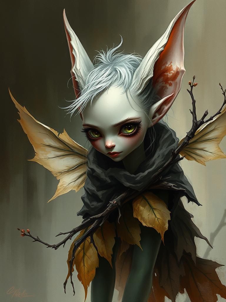 Eerie Pixie Conjured from a Dark Forest