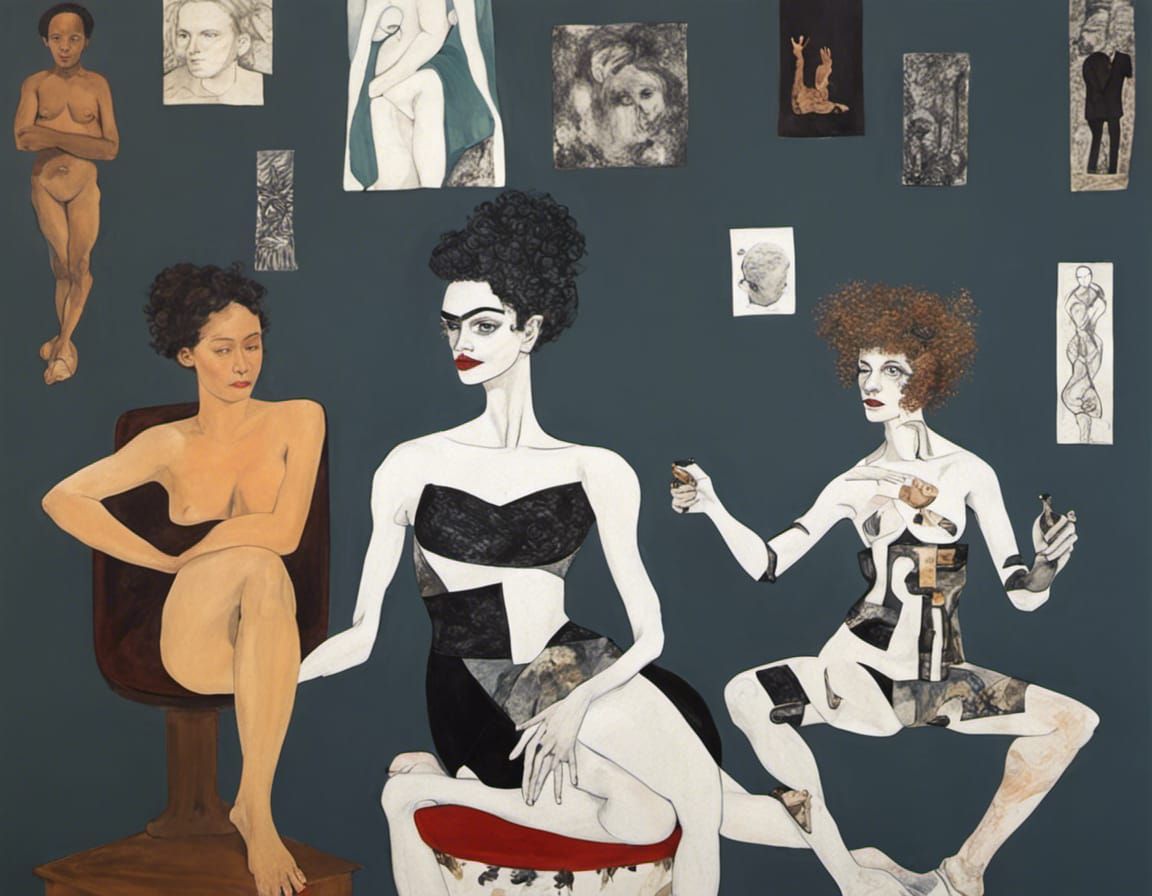 Afrofuturist Women Dancing in Geometric Wonderland