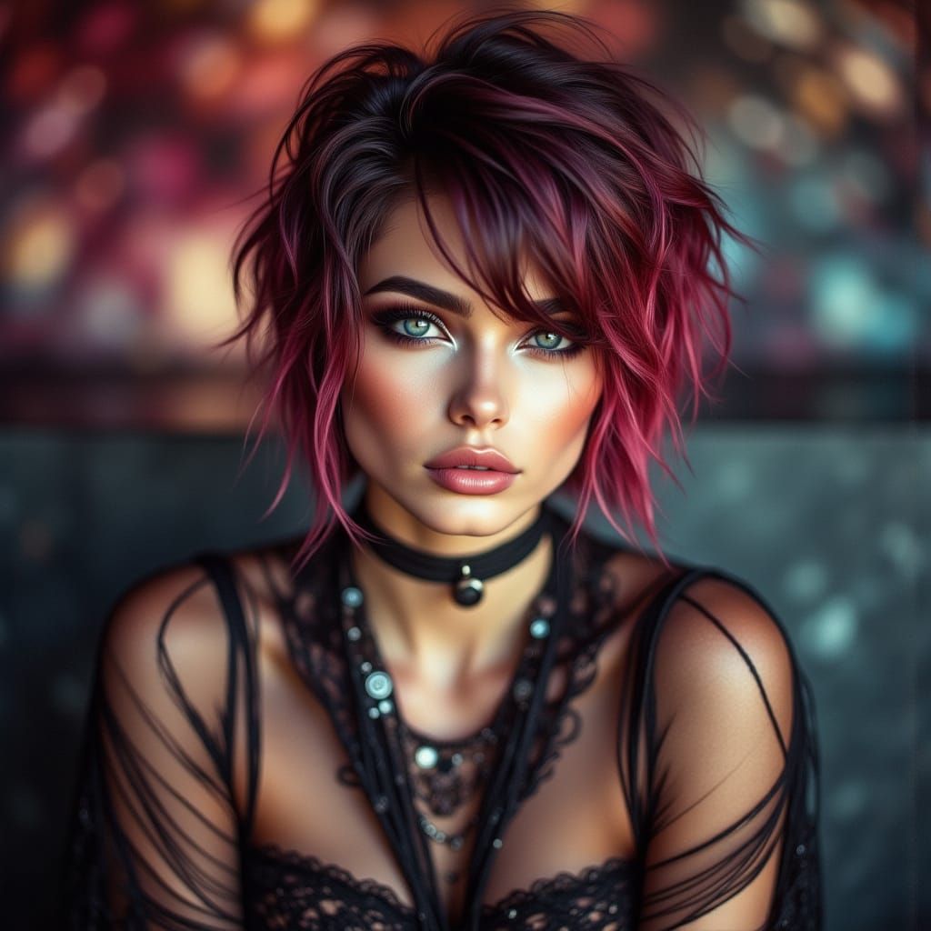 Androgynous Beauty in Dreamy Synthwave Aesthetic