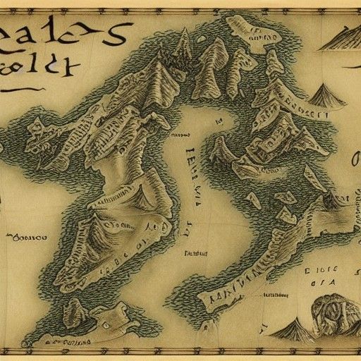 Photorealistic Ancient Map of Middle Earth