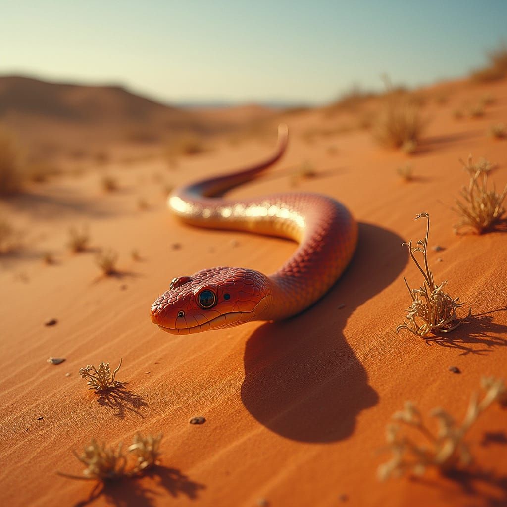 Mulga Snake Slithering Through Australian Desert
