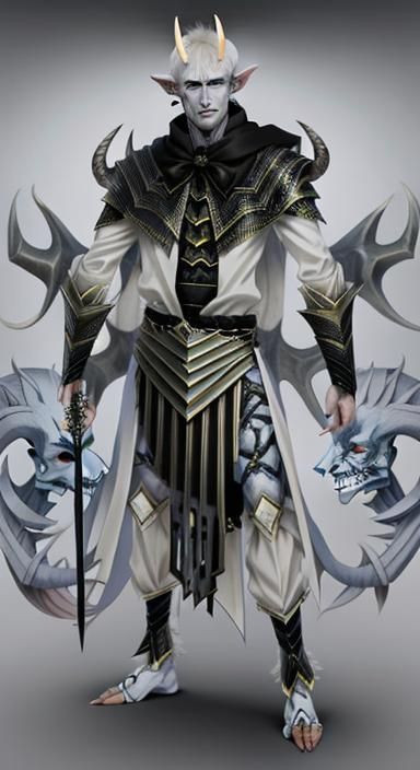 Platinum Blond Demon Portrait: Cold Wight Humanoid