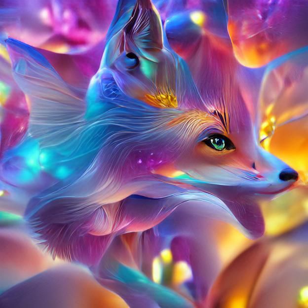Crystalline Fox: A Surreal Hyperrealistic Masterpiece