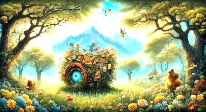 Abstract Whimsical Dreamscape in Surrealcore Style