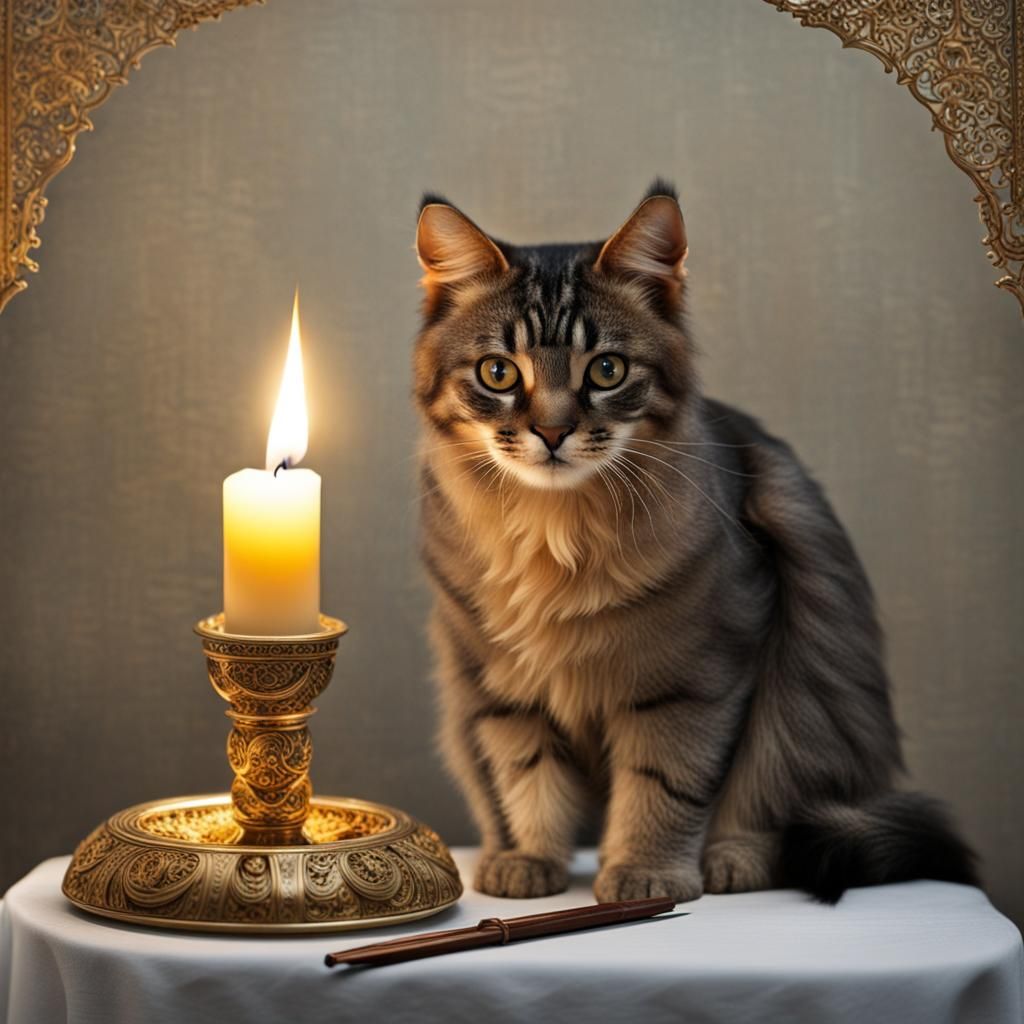 Persian Cat Blows Out Birthday Candles