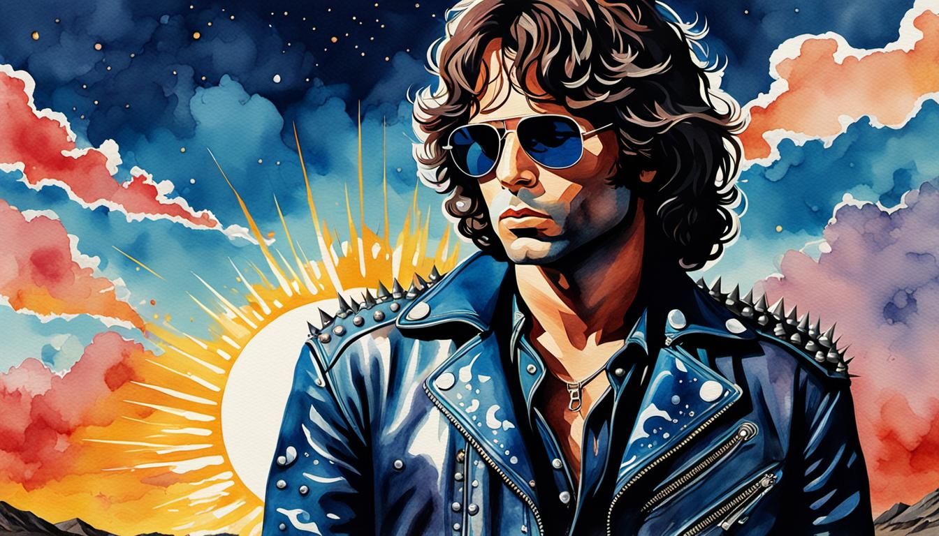 Jim Morrison Pop Art Portrait with Three Suns