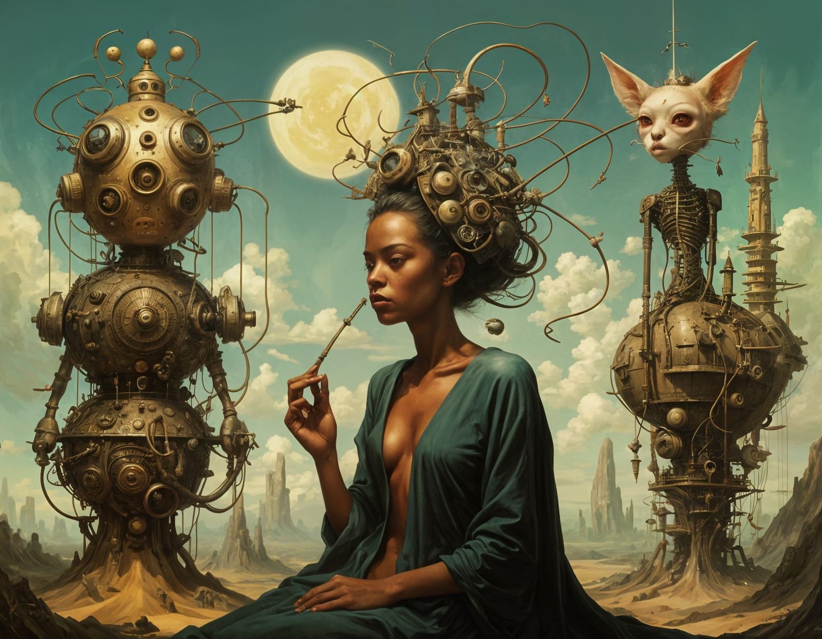 Electric City Dream Machine: Surrealist Digital Art