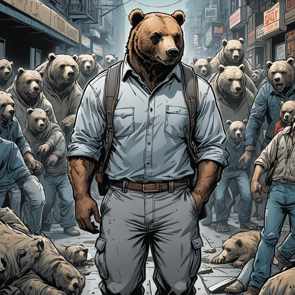 Bear Man Comic Book Art