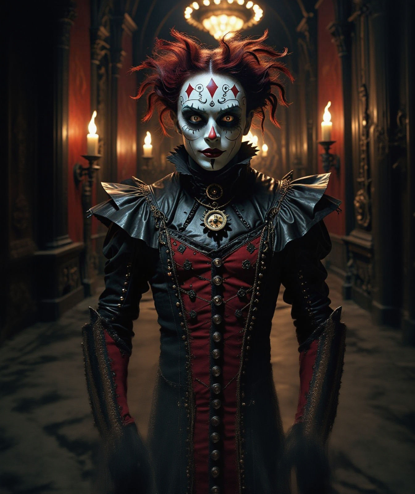 Spectral Harlequin Dancing in Gothic Steampunk Theater