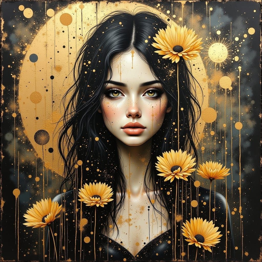 Majestic Ancient Gold and Oil Artwork