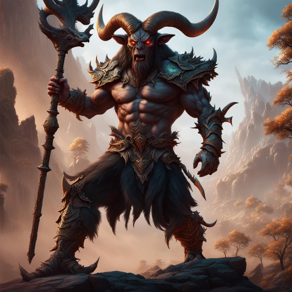 Fantastical Horned Beastman Concept Art