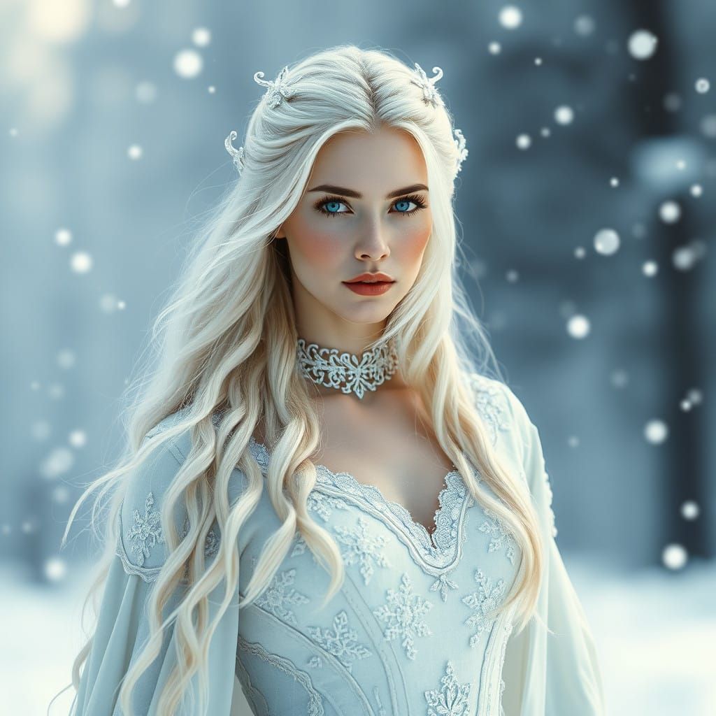 Regal Snow Fairy in Majestic Winter Wonderland