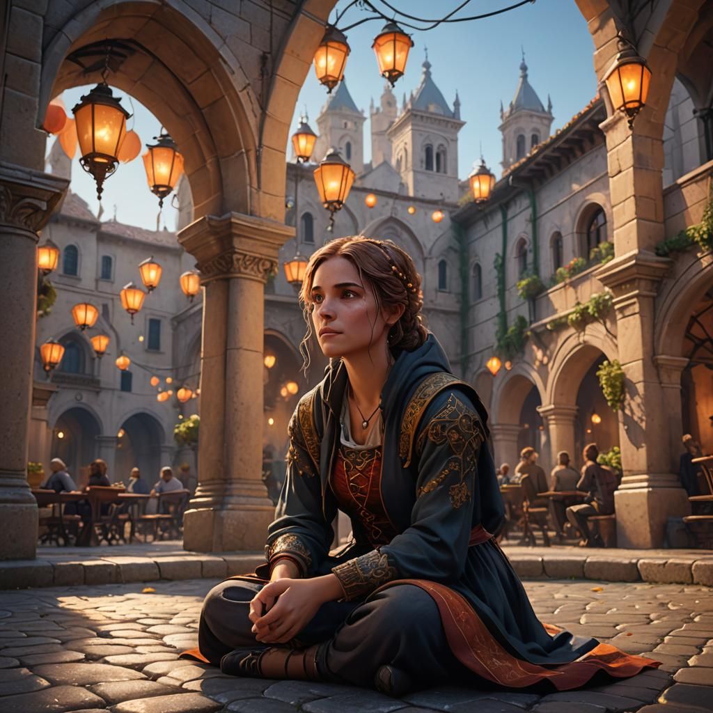Renaissance Piazza: Fantastical Concept Art