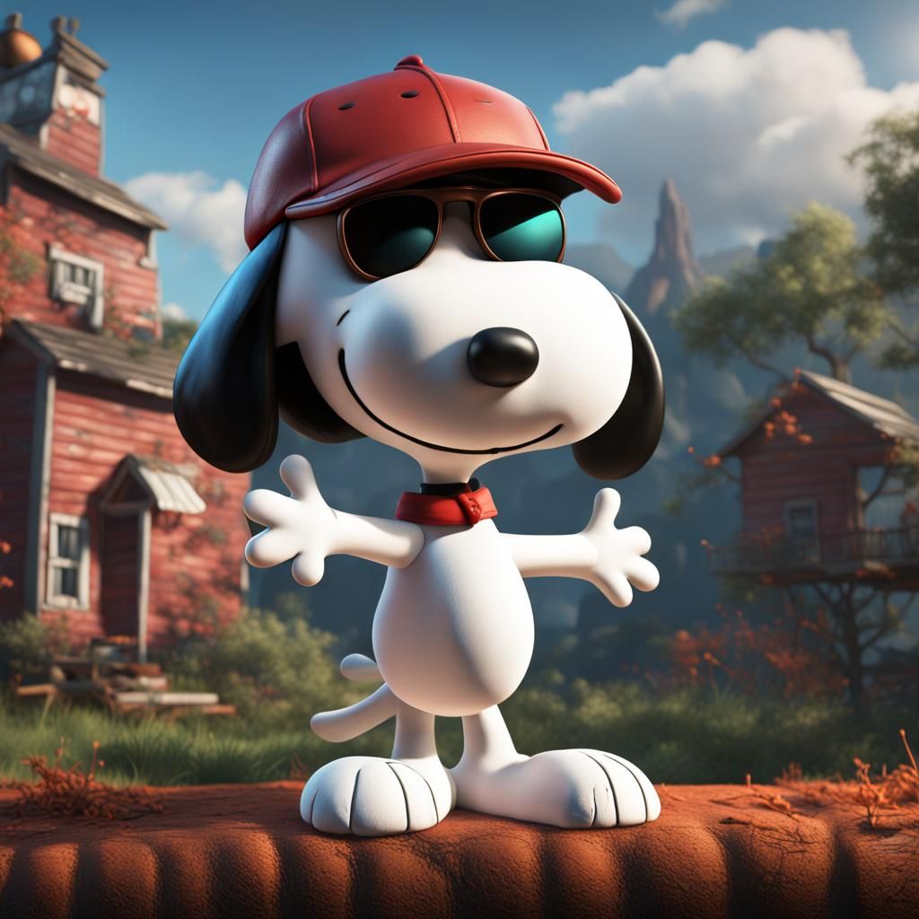 Snoopy as "Joe Cool" in Detailed Matte Painting
