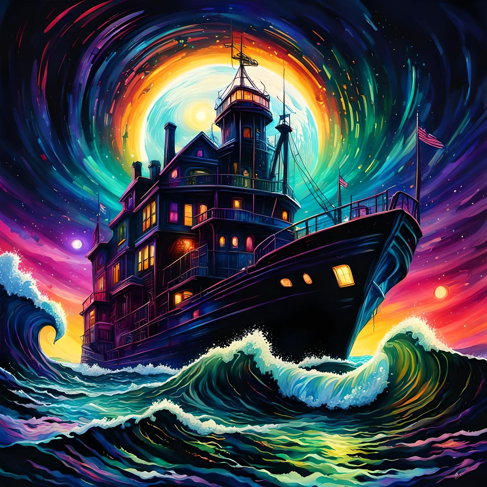 Eldritch Ocean: A Gothic Retrowave Seascape