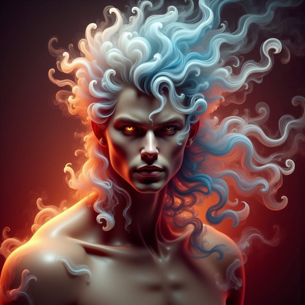 God of Wraph with Blue Flames and Red Aura