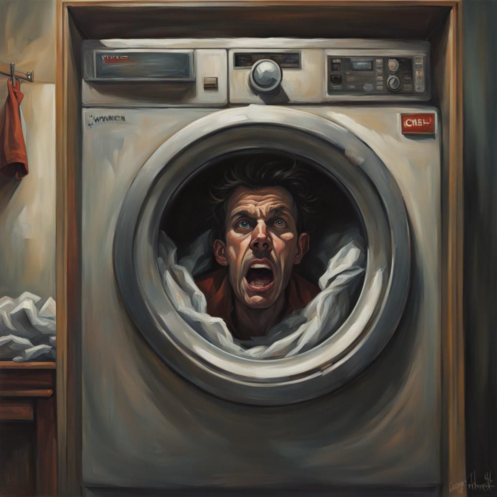 Person Trapped in Sinister Washing Machine
