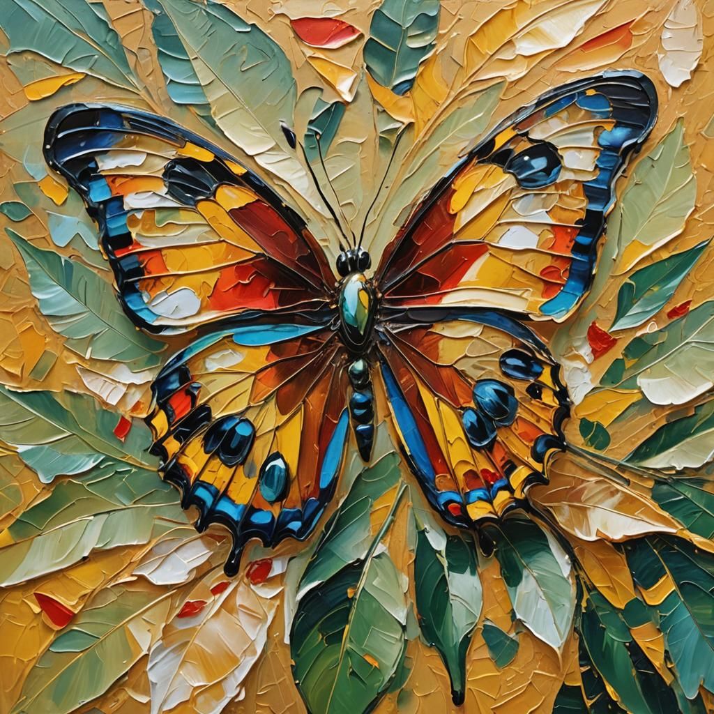 Butterfly Eye Close-Up in Neo-Expressionist Style