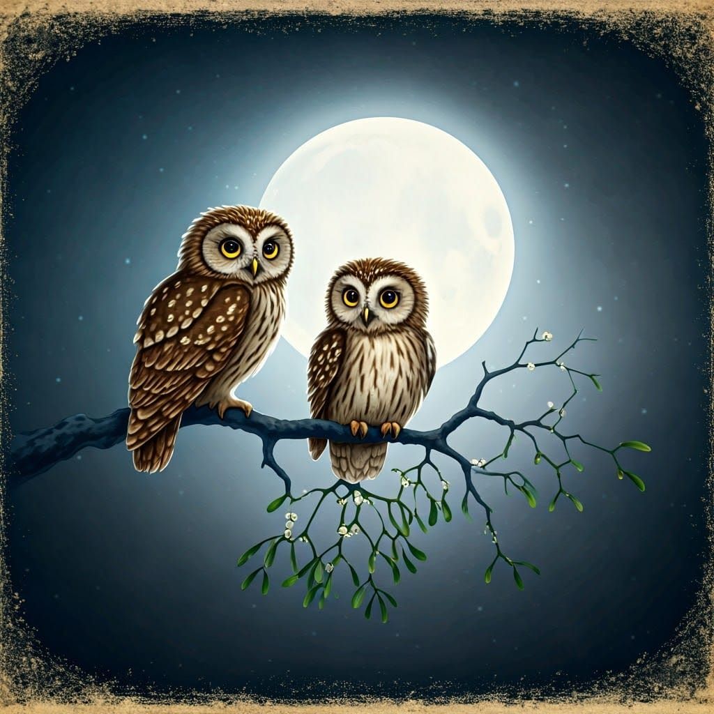Whispering Owls Under a Full Moon
