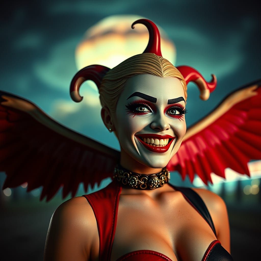 Harley Quinn 1950s Supermodel in Photorealistic HDR