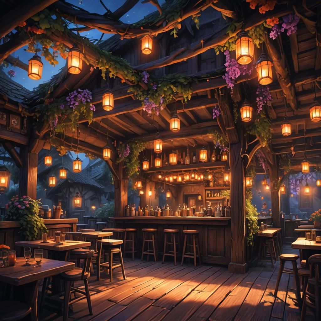 Magical Tavern Interior in Fantasy Concept Art