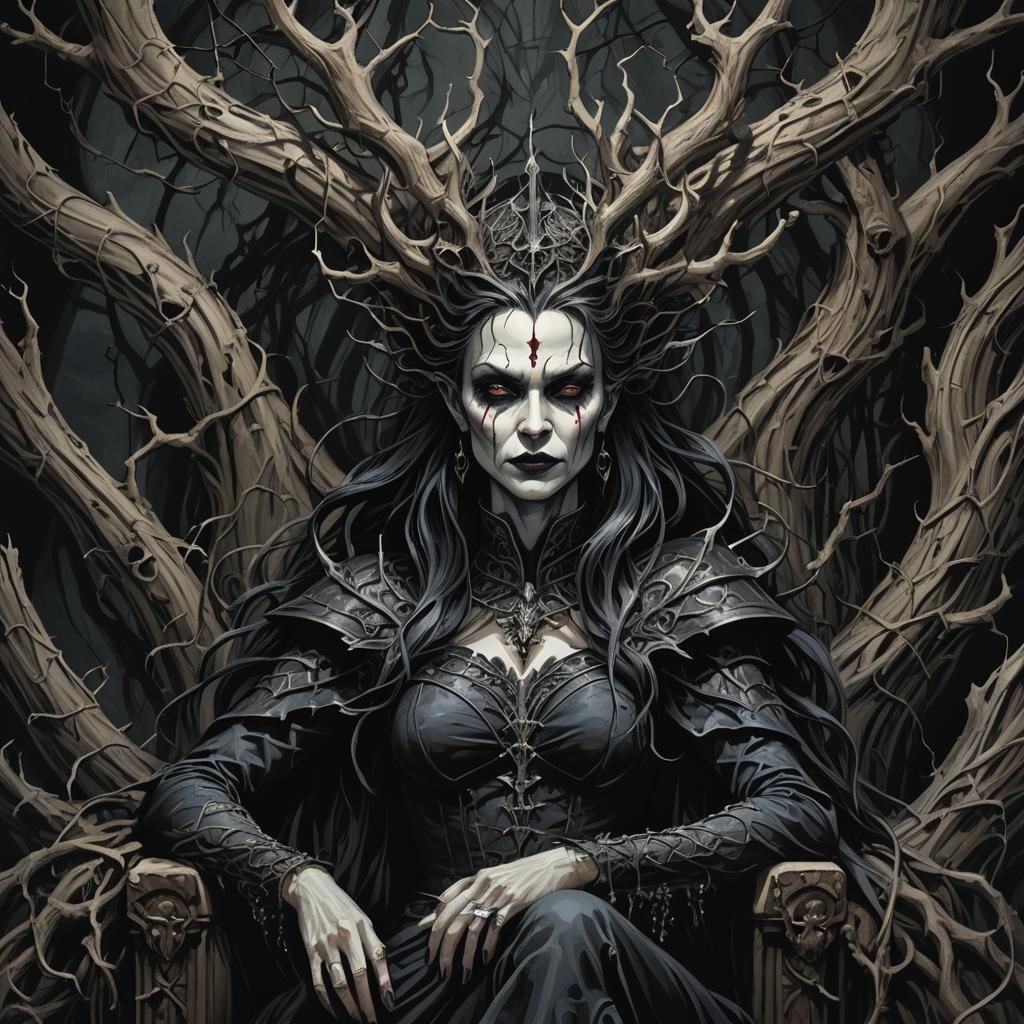 Lilith, Queen of Demons: Gothic Dark Fantasy Portrait