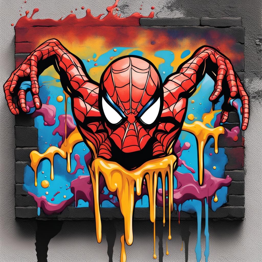 Spiderman Slime Graffiti Art in Splash Style