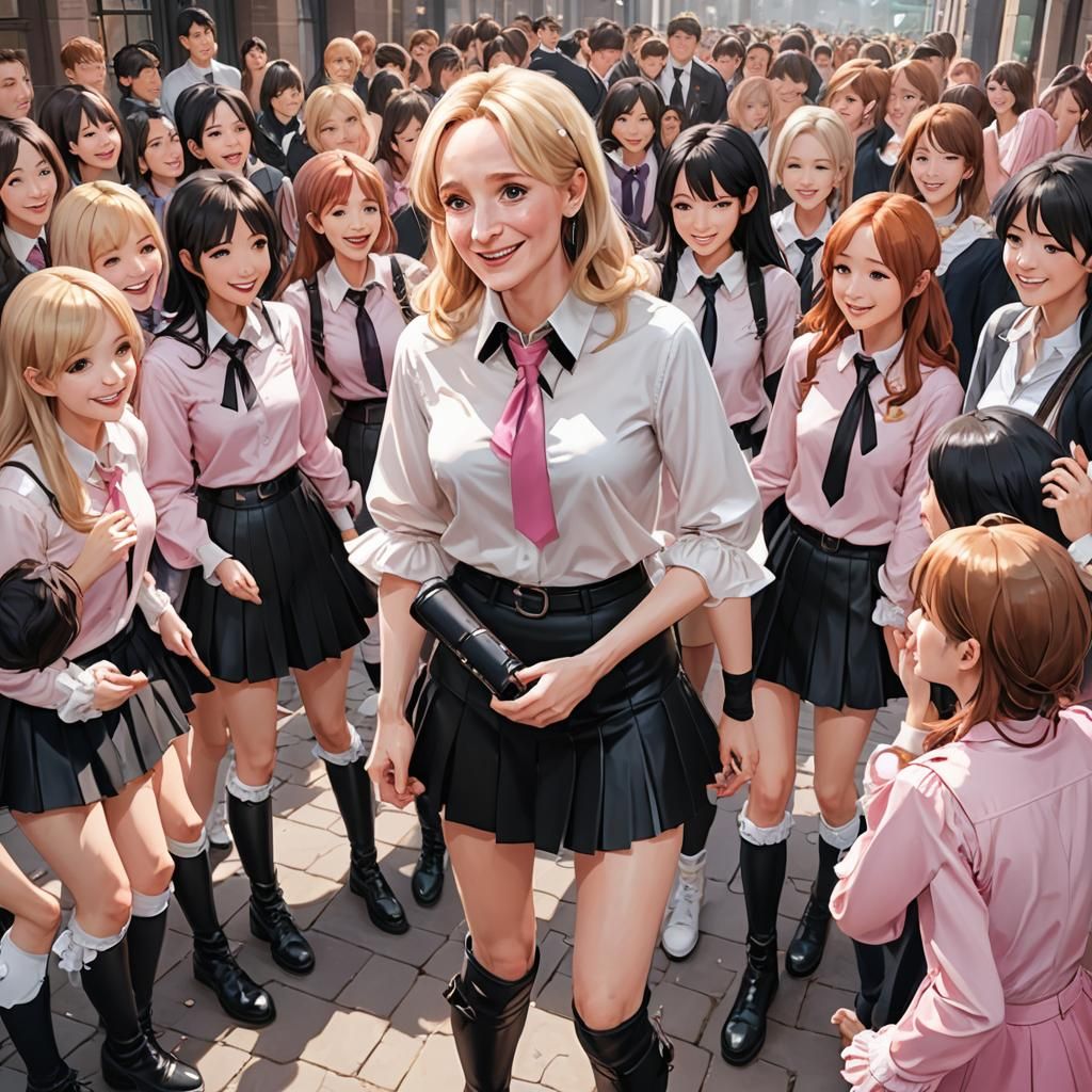 Woman Laughing: 3D Anime Art