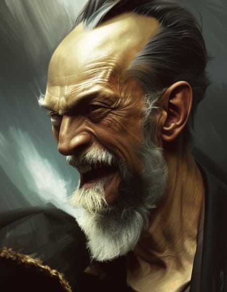 Don Quixote Vampire Portrait in Art Nouveau Style