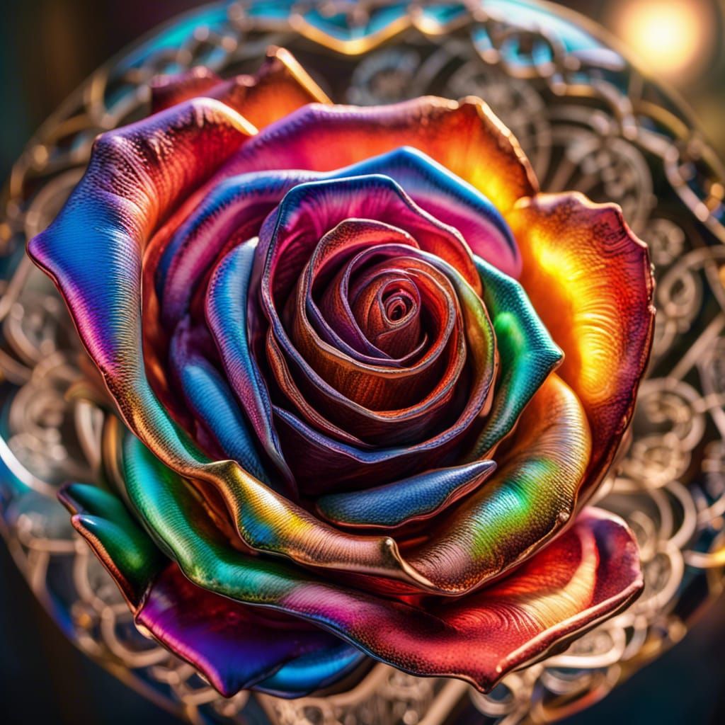 Rainbow Glass Rose