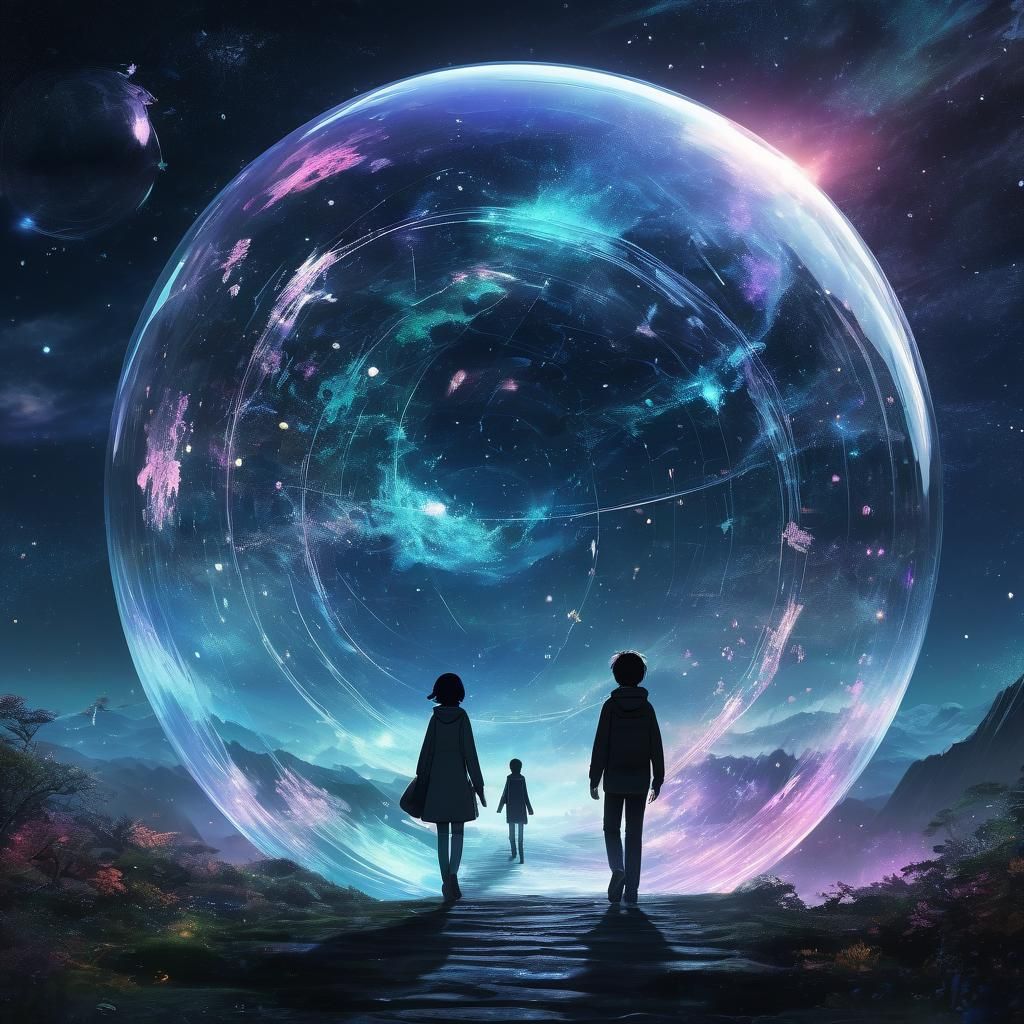 Ethereal Anime Sphere in Alien Cosmos