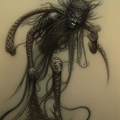 Yokai Dark Fantasy Art Inspired by Gothic Masters