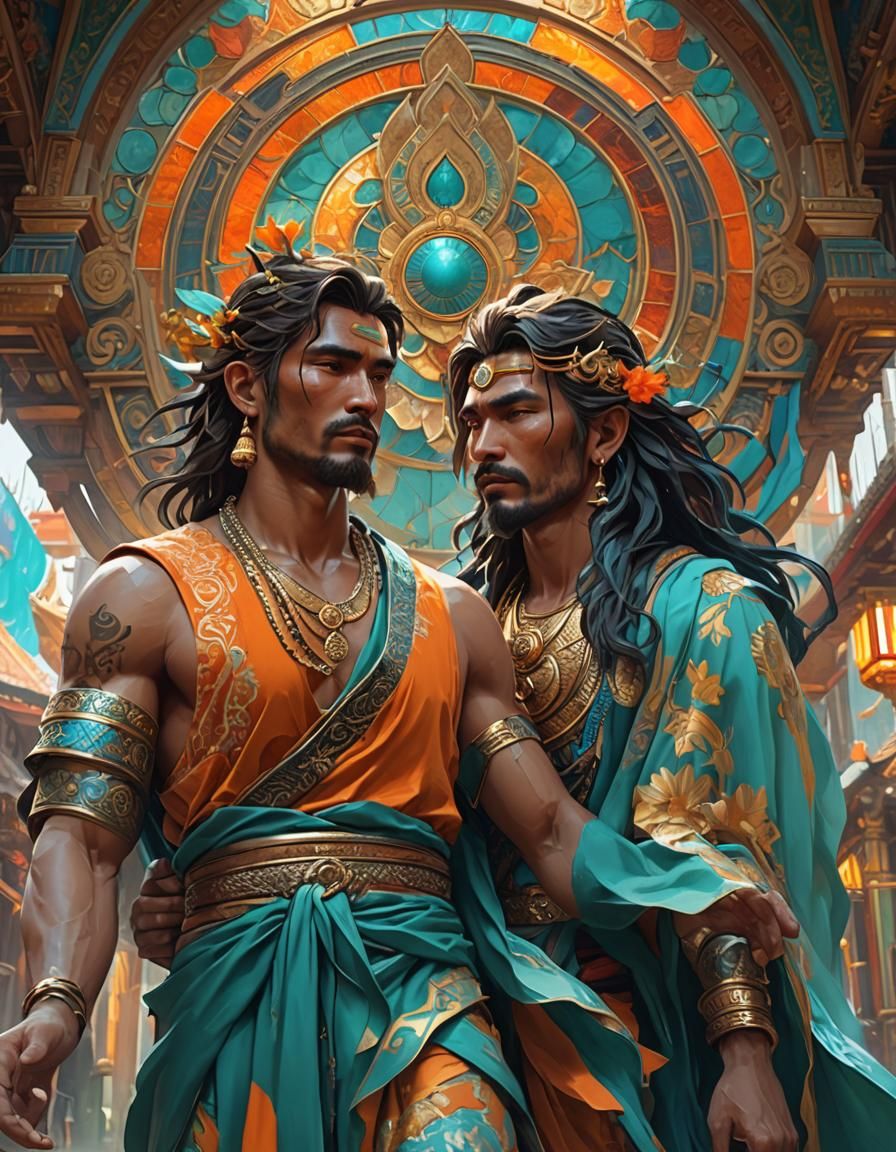 Two Lovers in Thailand: Hyperdetailed Concept Art