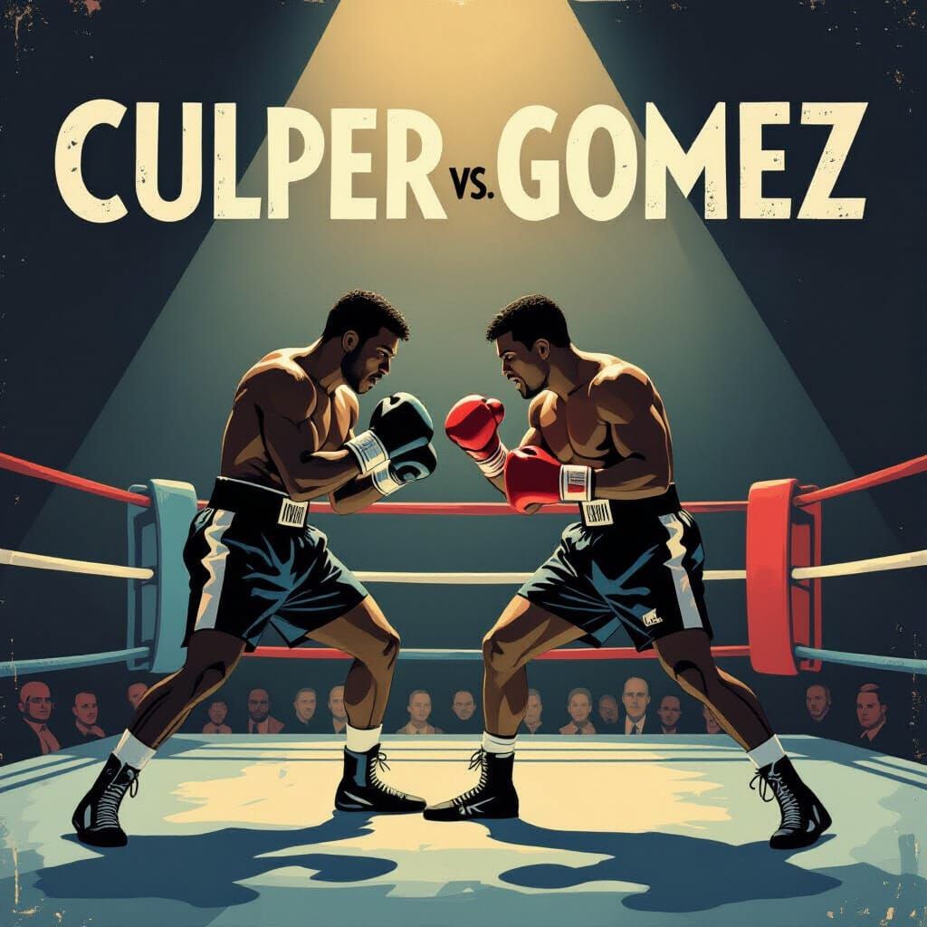 Vintage Boxing Poster: Culpepper vs. Gomez Championship Figh...