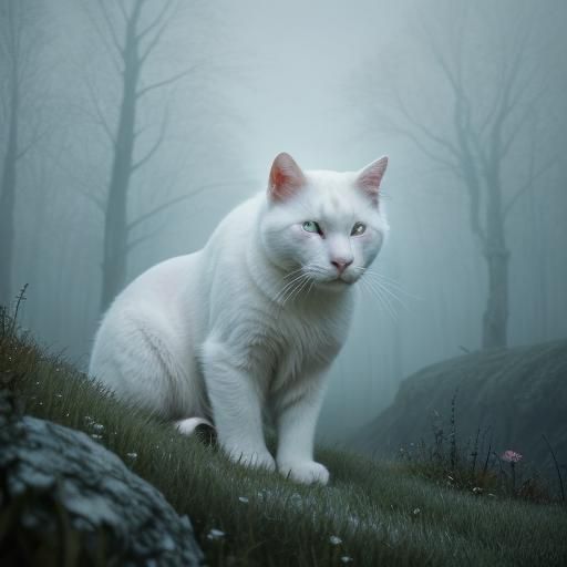 Sleeping Cat Nose in Hyper-Realistic Digital Painting