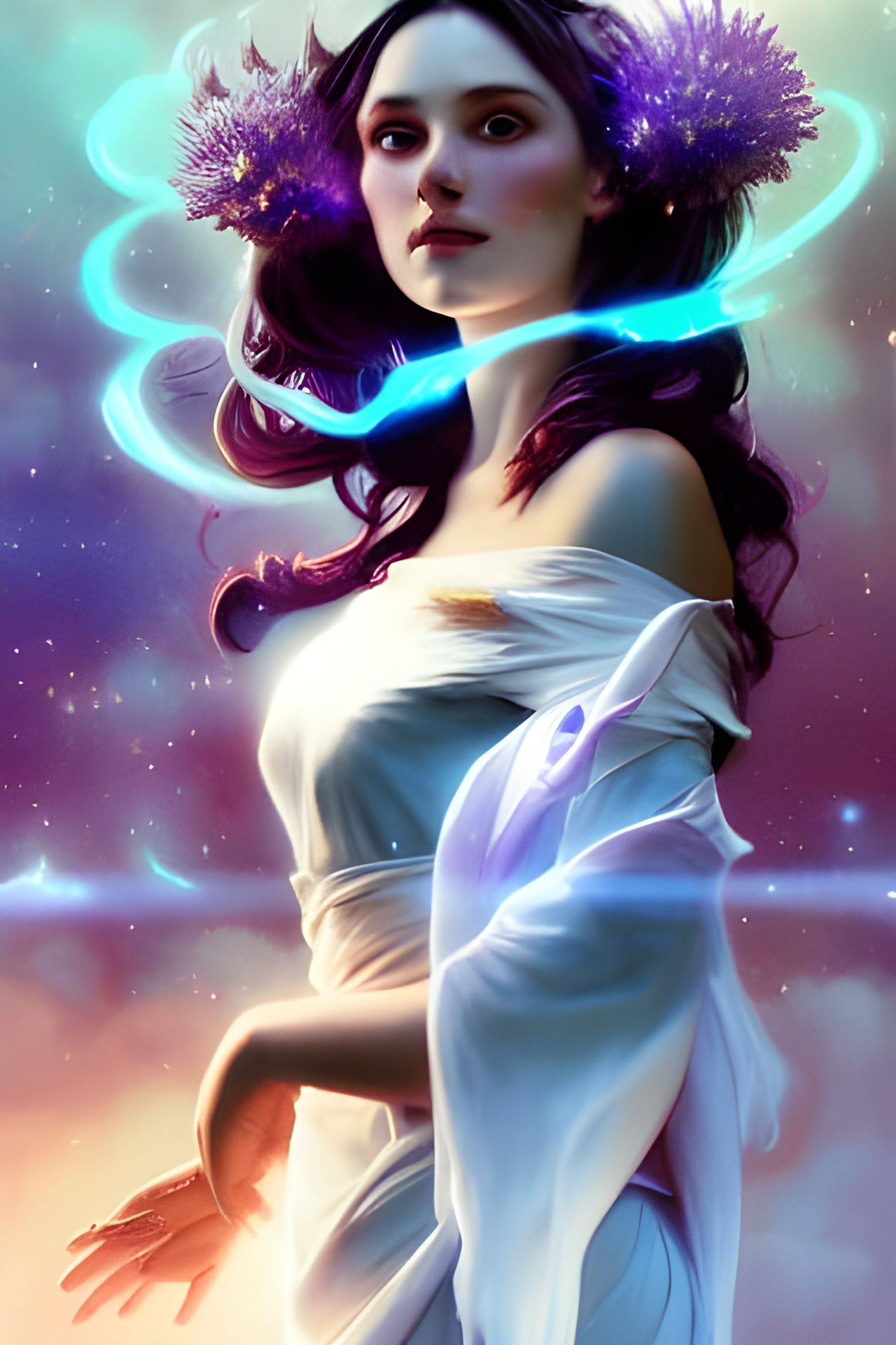 Cosmic Princess Portrait in Hyperdetailed Digital Art