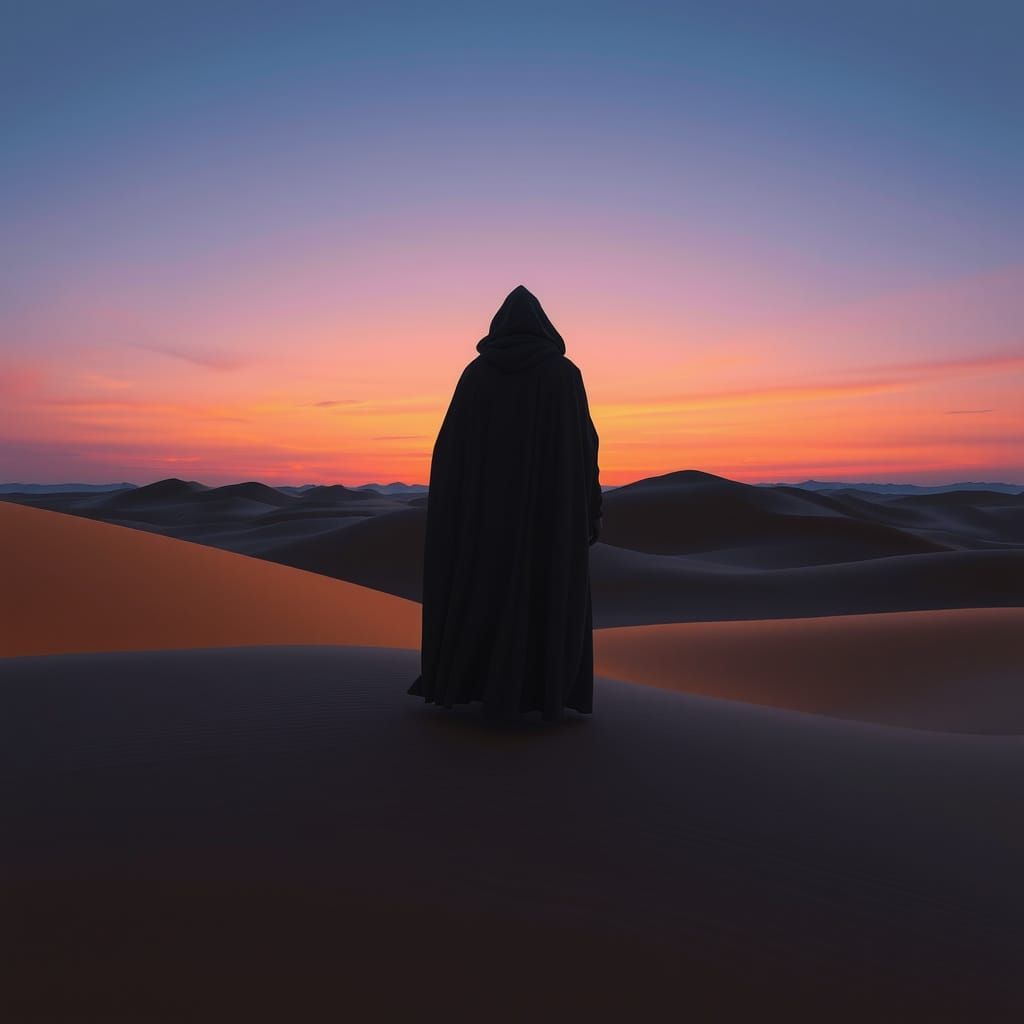 Ethereal Desert Dusk in Detailed Matte Painting Style