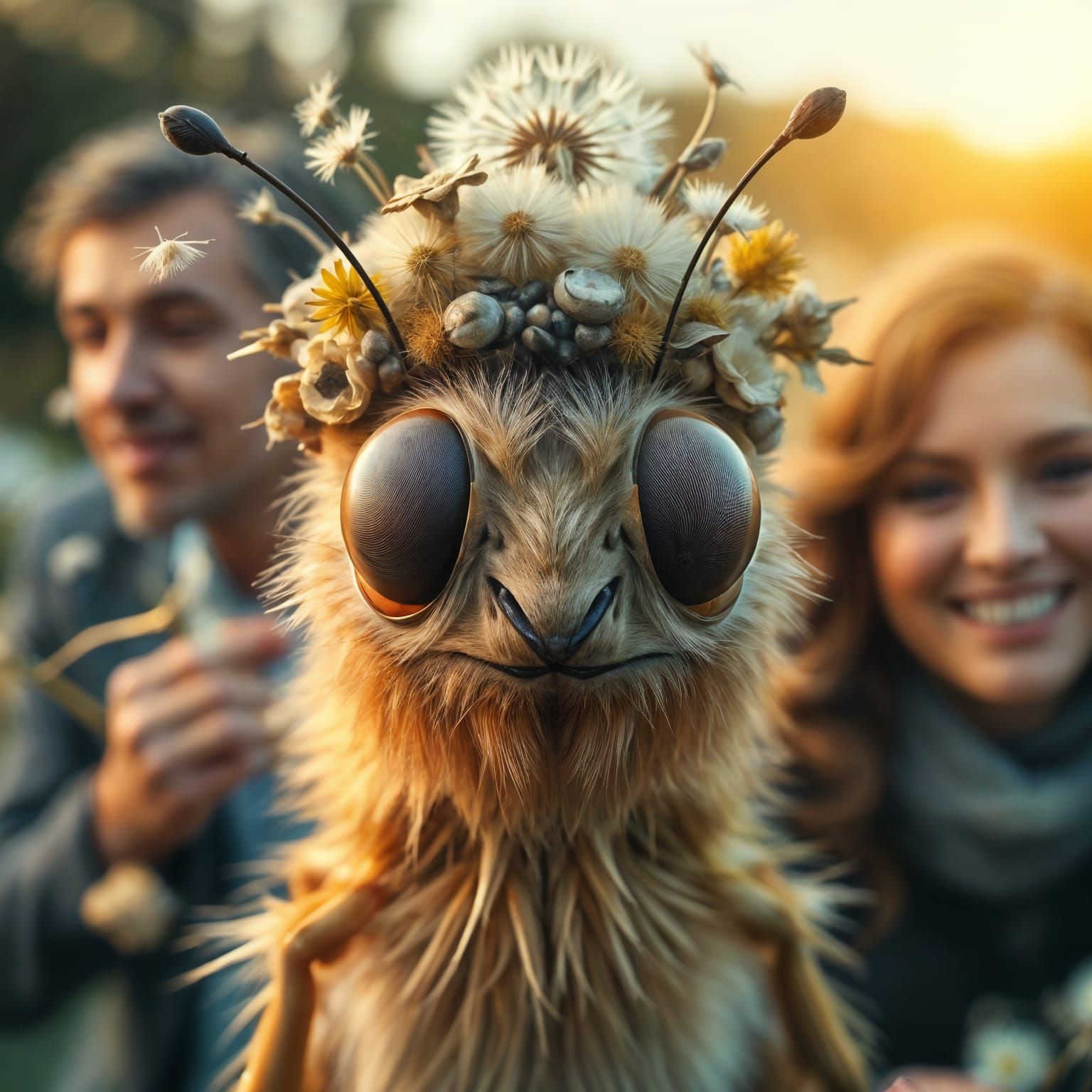 Dandelion Seeds Drift on Gentle Breeze in Whimsical Portrait