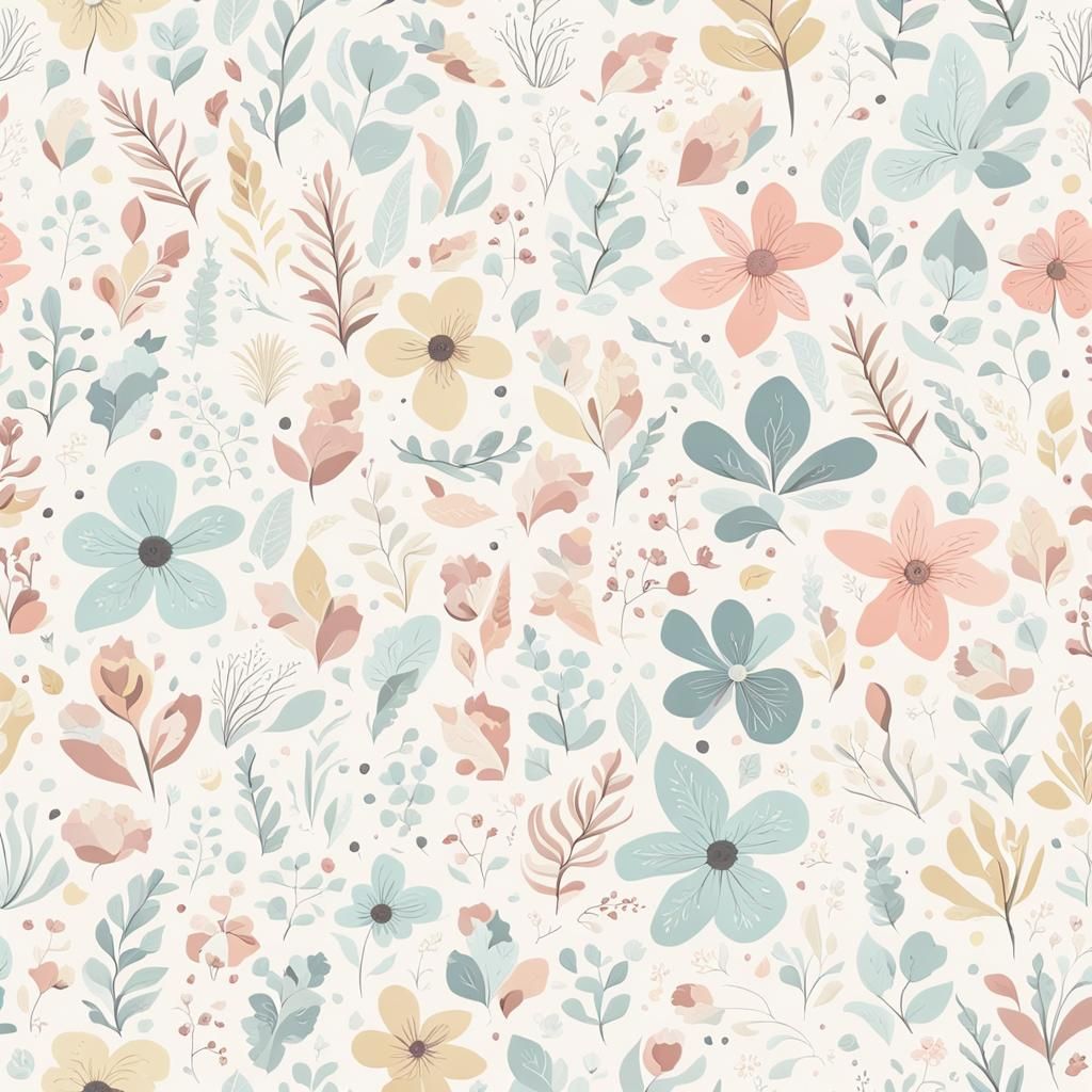 Pastel Floral Pattern Seamless Design