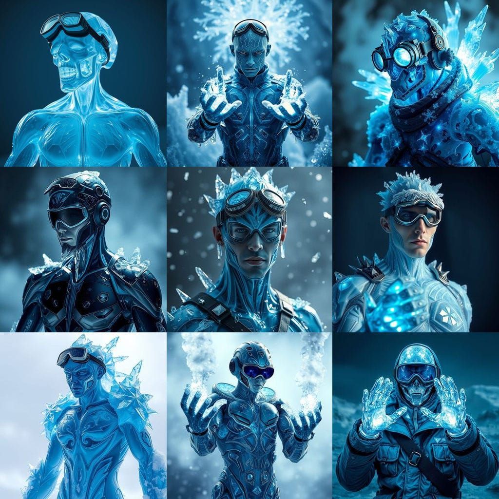 Ice Warrior in Goggles, Hyperrealistic 64MP Image