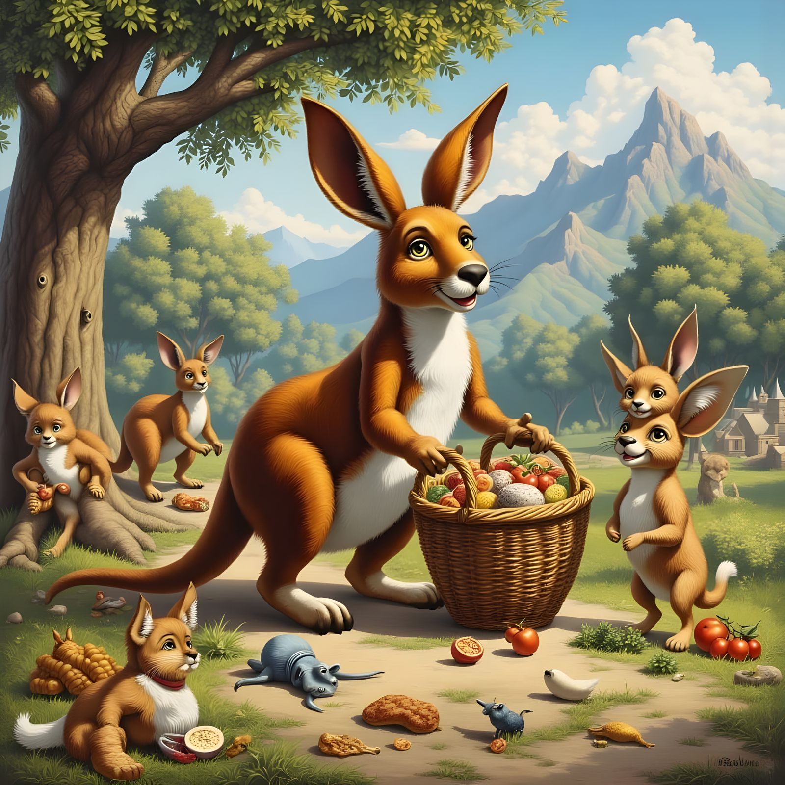 Kangaroo Kelly Delivers Food in Vibrant, Expressionist Style