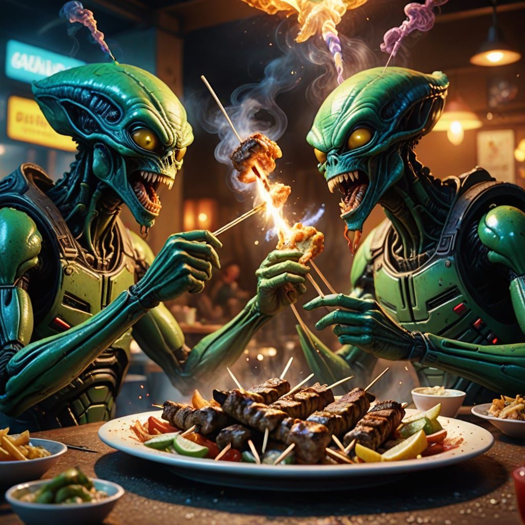 Aliens Enjoy Souvlaki: Sci-Fi Restaurant Scene