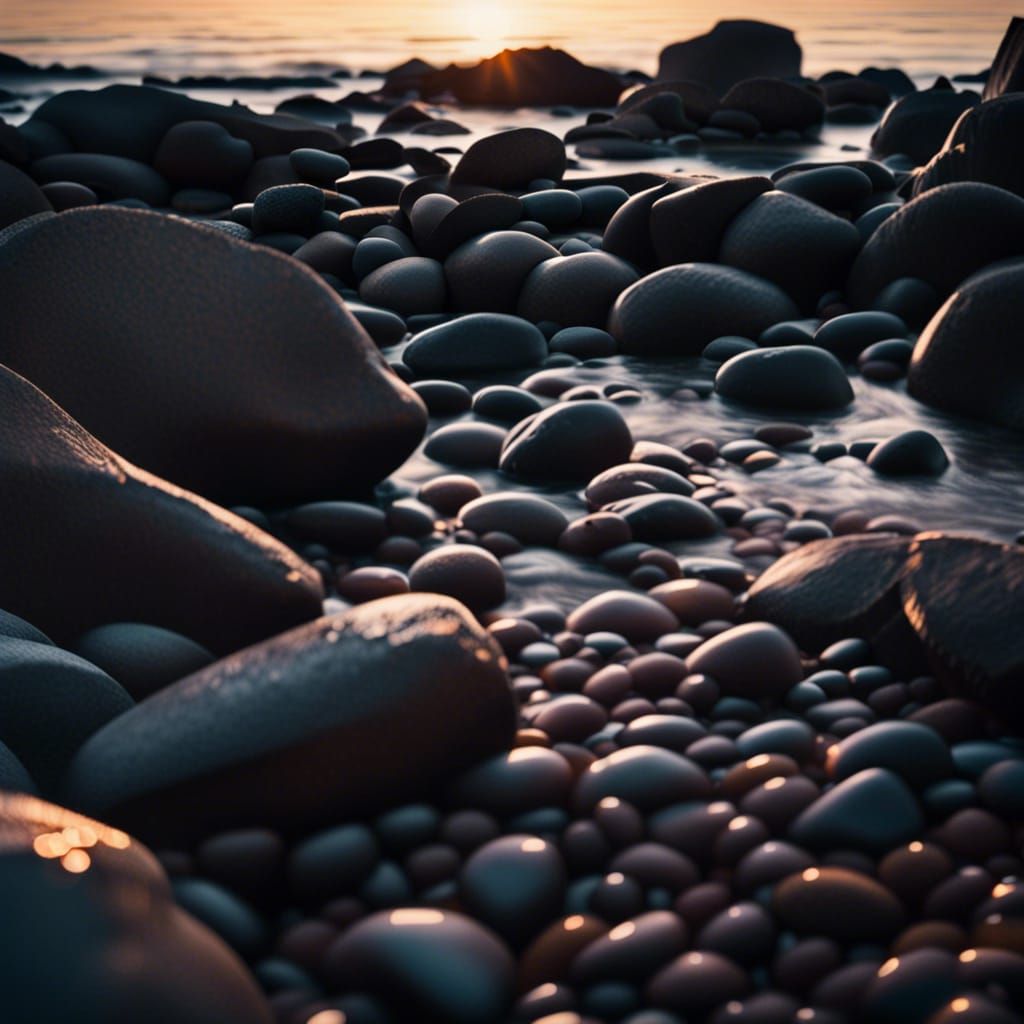 Rocky Shoreline Sunset: Professional Photography