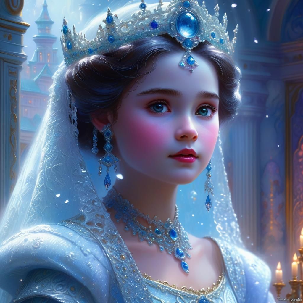 Childlike Empress in Ethereal Palace