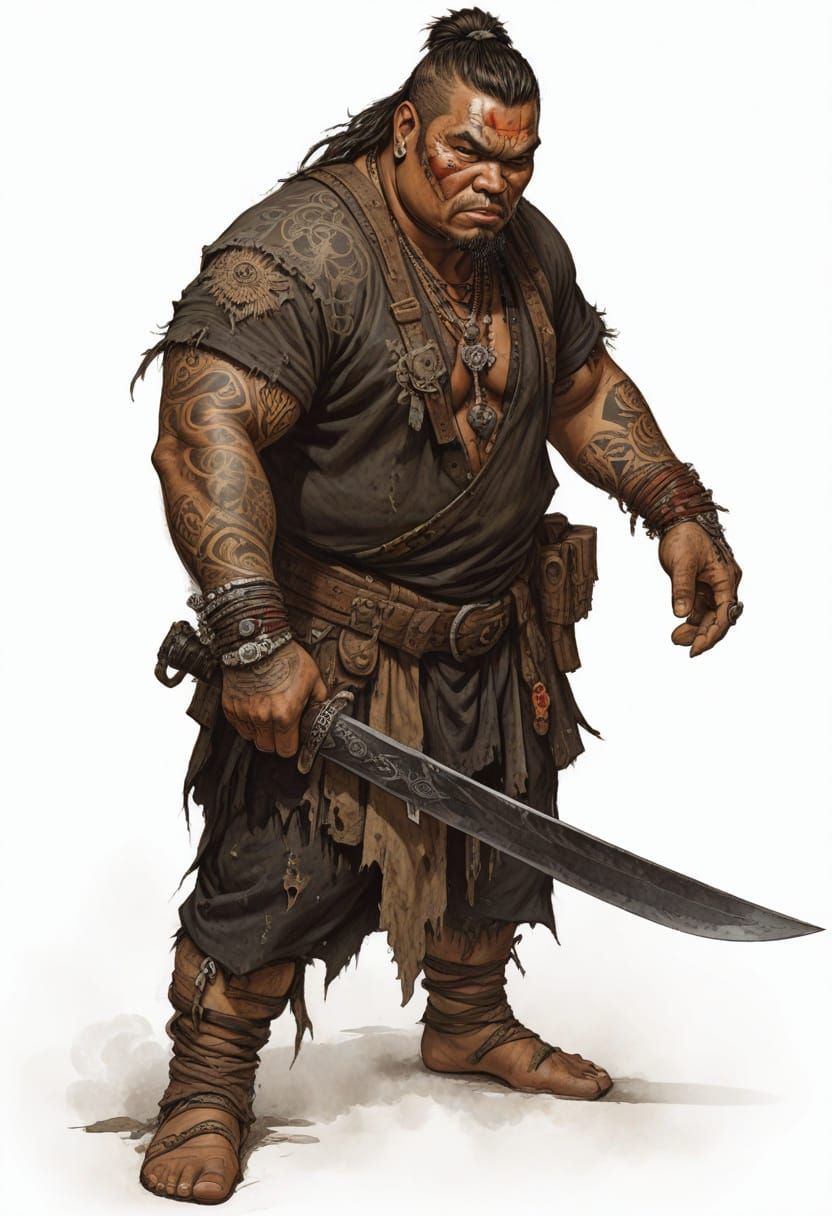 Polynesian Post-Apocalyptic Raider Illustration