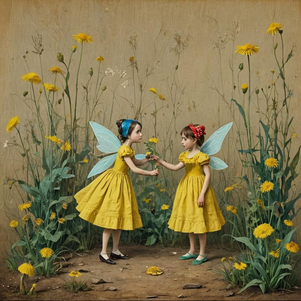 Whimsical Fairytale Scene in Impressionistic Style