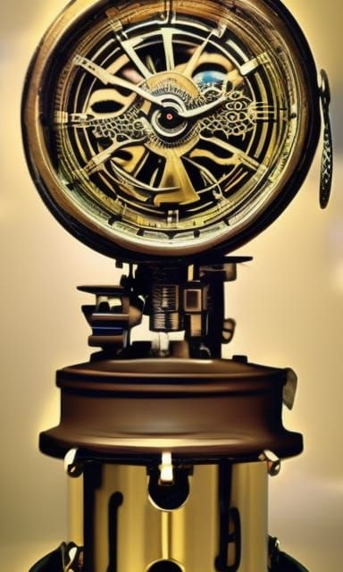 Steampunk Clockwork Engine in 8K Resolution