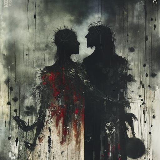 Sinister Lovers Dancing: Creepy Mixed-Media Photography